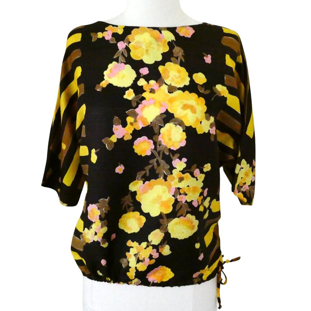 vtg 60s ALEX COLMAN dolman sleeve blouson top fits M California